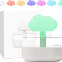 Rain Cloud Humidifier Water Drip, Mushroom Rain Lamp Waterfall, Aromatherapy Essential Oil Rain Diffuser, Raining Cloud Night Light with 7 Changing Colors for sleeping (Cloud White)