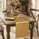 10 Pack Satin Table Runner 12 x 108 Inch Long Old Gold Silk Table Runner for Wedding Party Banquet Birthday Decoration