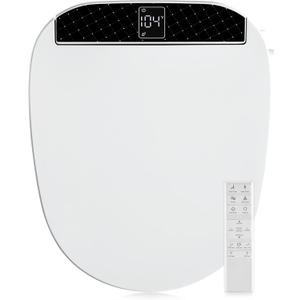 Combier CMA210DS-B Bidet Toilet Seat with Heated Seat, Turbo Wash, Warm Water & Air Dryer Wireless Remote + Side Panel Control(Round)