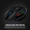 Corsair Dark CORE RGB PRO Wireless/Wired FPS MOBA Gaming Mouse 18,000 DPI, Fast Response Time, 8 Programmable Side Buttons, Dynamic Multi-Color Backlighting Black