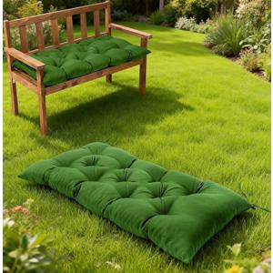 Waterproof & Sun-Resistant Outdoor Bench Cushion - Universal Fit for Patio Chairs, Swing Seats.Lounger Seat Cushions Outdoor Loveseat Bench Seat Pads (Green,39.4 X 19.7 Inch)