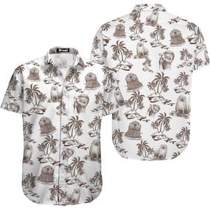 Mens Halloween Hawaiian Shirt, Horror Friends Shirts for Men Women Short Sleeve (2XL)