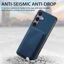 CCSmall Case for Samsung Galaxy S25 Detachable Magnetic Wallet with Card Holder, Retro PU Leather Phone Case Cover with Card Slots for Samsung Galaxy S25 [2 in 1] Blue