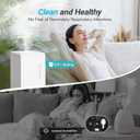 6L Stainless Steel Warm Mist Humidifier with Easy Clean and Warm Steam Function, Healthy Air Mist Humidifiers for Bedroom Living Room, with Sleep Mode and Auto-off Setting