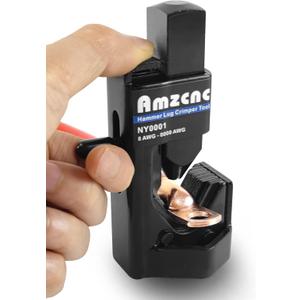 AMZCNC Hammer Lug Crimper Tool - 0000 AWG Battery and Welding Cables( 8 AWG TO 4/0 Wire Gauge)