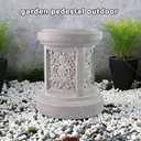 Classic Statuary Stand Outdoor Pedestal Sculpture Decor Plinth Base Riser, Garden or Home Resin Statuary Pedestal, 12.6" Tall, 7.1 Pounds, (Round)