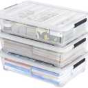 Morcte 50 Quart Clear Plastic Under Bed Storage Box, 3-Pack Under Bed Storage Containers on Wheels