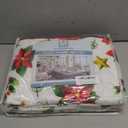 H.VERSAILTEX Dining Chair Covers Christmas Decorations Chair Cover Water Resistant Chair Cover for Dining Room Set of 4 Parson Chair Slipcovers Washable Chair Protectors Covers,Red Poinsettia/Beige