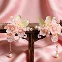 Chinese Hair Clip with Tassel Hanfu Decorative Hair Clips, Chinese Hair Accessories for Women 1 Pair (Pink)