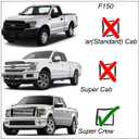94975Y Chrome Side Window Visor Wind Vent Deflector,4pcs Outside Mount Style Sun Rain Guards for 2015-2022 Ford F150/F250/F350 Super Duty Crew(Supercrew) cab