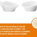 Bruntmor Ceramic Salad Bowls - Porcelain Serving Bowls - Angled Bowls Ceramic for Salad, Noodle, Pasta, Cereal, Soup - Kitchen Bowl, Ideal for Home and Restaurant - Set of 2 (8 Inch Set)