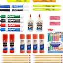 Sharpie School Supplies Variety Pack, My First All in One Pack, Expo, Paper Mate, Elmers Glue Sticks, Pourable Glue, Pencils, Dry Erase, Markers, Highlighters, and More, 31 Count