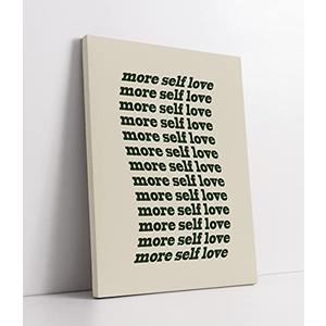 LiTiu Retro Trendy Inspirational Quotes More Self Love Mental Health Framed Wall Art Canvas Prints Decor,11''x 14'',Positive Artwork Women Gifts Trendy Decorations For Teen Girls Room Dorm