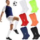 Zando 6 Pairs Youth Soccer Socks Baseball Socks Boys Girls Knee High Socks School Uniform Socks Outdoor Long Tube Socks (12-14 Years, Green/Orange/Red/White/Black/Navy)