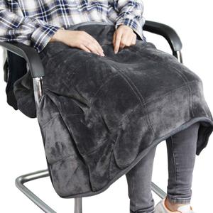 MAXTID Weighted Lap Blanket for Adults 8 Pounds Small Weighted Throw Blanket Travel Heavy Lap Pad Soft Velveteen Sofa Throw Blanket 39in x 23in 8 Lbs - Dark Grey, Machine Washable