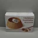 24 In Hyacinth Christmas Tree Collar - Woven Rattan Basket for Christmas Tree Base Cover, Holiday Decoration for 4ft 6ft 7.5ft Artificial Trees with Cord Cut-Out (Brown)