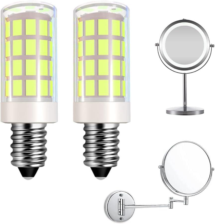 LED Makeup Mirror Bulb Replacement Mirror for Cosmetic Vanity Makeup Mirror with Single Double Sided Lighted Magnification,4W Equivalent to 40W Incandescent Bulb (2-Pack Daylight White)