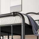 Breezehome 18in Full Size Bed Frame with Vintage Headboard and Footboard, Heavy Duty Metal Platform Bed Frame, No Box Spring Needed, Noise Free, Easy Assembly, Black