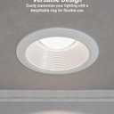 Sunco 12 Pack 6 Inch Ceiling Can Light Trim, Step Baffle with Detachable Ring, White Recessed Light Trim