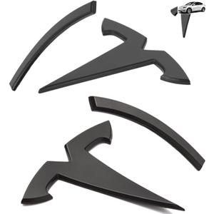 Emblem Cover Compatible with Model Y 2024 2023 2022 2021 2020 Accessories 3 PCS