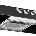 FIREGAS Black Range Hood 36 inch Under Cabinet, Ducted/Ductless Convertible Kitchen Hood, Black Painted Stainless Steel Vent Hood with LED Light,2 Speed Exhaust Fan