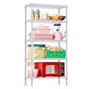 IZEUK 5 Tier White Metal Storage Shelves, Heavy Duty Wire Shelving Rack for Garage, Kitchen, Bathroom, Laundry, or Closet Organization, 1250 lbs Capacity, 11.8" D x 29.5" W x 59.5" H