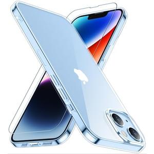 Redpepper for iPhone 14 Plus Case[Not-Yellowing] Shock-Absorbing,Anti-Scratch and Crystal Clear with 1 Pcs Tempered Glass Screen Protector for 6.7 inch-Clear 2 PACK
