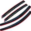 Rain Guards Ventvisor Compatible with 2018-2021 Honda Accord 10th Gen Outside Mount Tape-on Window Visor Side Window Deflector JDM 3D Wavy Style Wind Deflector Dark Smoke(Tape on)
