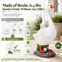 GIGALUMI 19" Large Porch Goose Statue, Durable Resin Garden Decor, Hand-Painted Animal Sculpture Indoor Outdoor, Patio Lawn Yard Art Ornaments, Birthday Housewarming Gift for Women Mom Grandma Friends