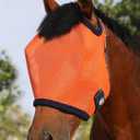 Harrison Howard All Round Mesh Horse Fly Mask UV Protective with Fleece Padded Edging Vibrant Orange L
