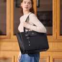LOVEVOOK Laptop Tote Bag for Women,Nylon Work Totes with 15.6 Inch Laptop Compartments, Lightweight Fashion Purse with Large Cup Holder,Travel Tote with Luggage Straps