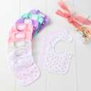 Hakochia Waterproof Baby Bibs Organic Cotton Super Soft and Absorbent With Adjustable Snap for Baby Boys and Girls