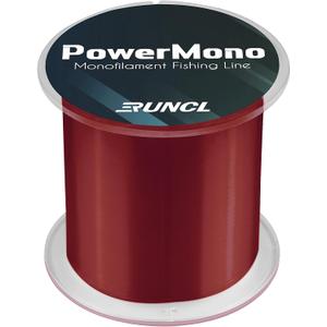 RUNCL PowerMono Fishing Line, Ice Monofilament Fishing Line 300/500/1000Yds - Ultimate Strength, Shock Absorber, Suspend in Water, Knot Friendly 3-35LB, Low & High-Vis Available, Gift Decoration