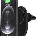Belkin MagSafe-Compatible Magnetic Wireless Car Charger 10W - BoostCharge Pro Wireless Charger, Magnetic Car Vent Phone Mount for iPhone 16, iPhone 15, 14, & 13 Series, Power Supply Included - Black