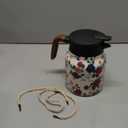 Insulated Tea Pots,Vintage Floral Pattern Tea Pot-Built-in Infuser,Colorful Vintage Floral Pattern Teas,Stainless Steel Teapot 1000mL with Lid for Hot Drinks,White (Wooden Handle,35OZ)