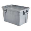 Rubbermaid Commercial Products Brute Tote Storage Container with Lids-Included 20-Gallon Gray Rugged/Reusable Boxes for Moving/Storing in Garage/Basement/Attic/Jobsite/Truck/Camping 2 Pack (Grey)