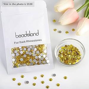 Flat Back Crystal Rhinestones Round Gems, Lemon Yellow (6.4-6.6mm) SS30/288pcs