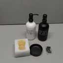 MOMEEMO Soap Dispenser for Kitchen Sink Comes with Stainless Pumps, Instant Dry Tray, and Dish Scrub Brush, Suitable for Black and White Kitchen Decor. (Black & White)