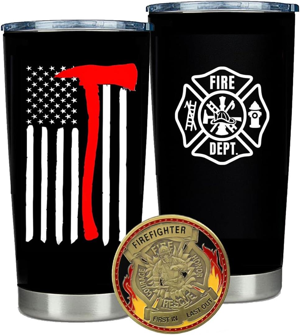 Firefighter Insulated Tumbler - Great Engraved Gifts for Fire Men Heroes!