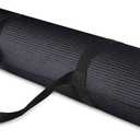 Fitvids All Purpose 1/4-Inch High Density Anti-Tear Exercise Yoga Mat with Carrying Strap, Multiple Colors (Black)
