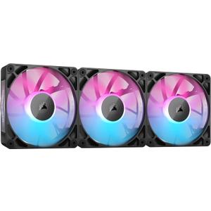 CORSAIR iCUE Link RX120 RGB 120mm PWM Fans with iCUE Link System Hub - Magnetic Dome Bearing - Triple Pack - Black