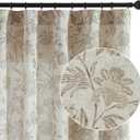 jinchan Linen Floral Curtains for Living Room with Printed Flower 63 Inches Long Light Filtering French Country Back Tab Rod Pocket Taupe Window Curtain Set Farmhouse Drapes 2 Panels Taupe