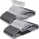 SONGMICS 50 Pack Coat Hangers, Heavy-Duty Plastic Suit Hangers, S-Shaped Opening, Space-Saving, 360° Swivel Hook, 16.3 Inches Wide, Light Gray and Dark Gray UCRP41G-50