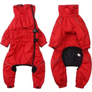 Small Dog Raincoat, Waterproof Dogs Rain Jacket, Puppy Side Zipper Reflective Strip Leash Holes Elastic Raincoats, Small