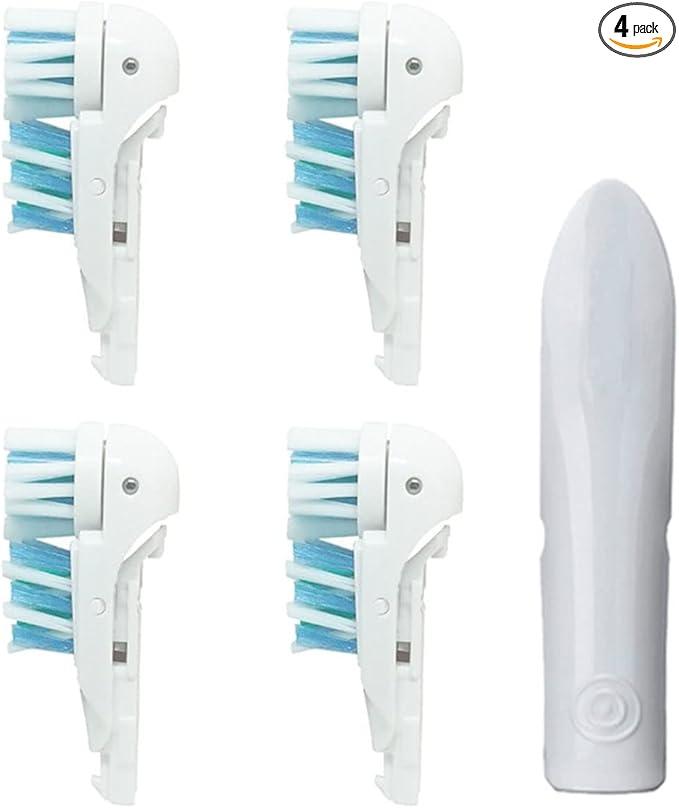 Sensitive Replacement Toothbrush Heads Compatible with OralB Cross Action Power 3733 4732,Rotating Powerhead and Crisscross Bristles (White) 2 Packs