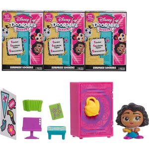 Disney Doorables Academy Surprise Locker 3 Pack, Collectible Figure Set Officially Licensed Kids Toys for Ages 5 Up by Just Play