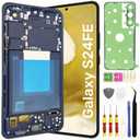 OLED Galaxy S24 FE Screen Replacement for Samsung Galaxy S24 FE LCD Screen Touch Digitizer Display Pantalla with Frame Tool kit SM-S721U with Fingerprint Graphite