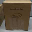 Bathroom Garbage Can with Lid, 2.6 Gallon Diaper Trash Can, Automatic Trash Cans Touchless, Slim Waterproof Smart Commercial Trash Can for Bedroom, Bathroom, Office, Living Room, Toilet, RV (A-Basic Battery Supply-White)