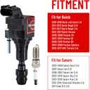 Pindex 4 Pack UF491 Ignition Coil Pack 12578224 and Spark Plugs XP5263 Coil Pack Kits Compatible with Chevy Equinox 10-17 Malibu 08-14 GMC Terrain 10-17 Buick Verano 12-17 2.0L 2.2L 2.4L L4