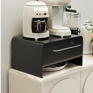 Contemporary Metal Tabletop Cup Storage Cabinet, Sleek Kitchen Organizer, Coffee Pod Storage Organizer Drawer, for Kitchen Office(Black,42 * 32 * 23cm)